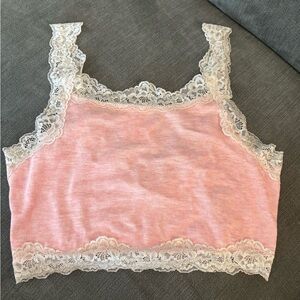 Free People Pink Lace Trim Cami